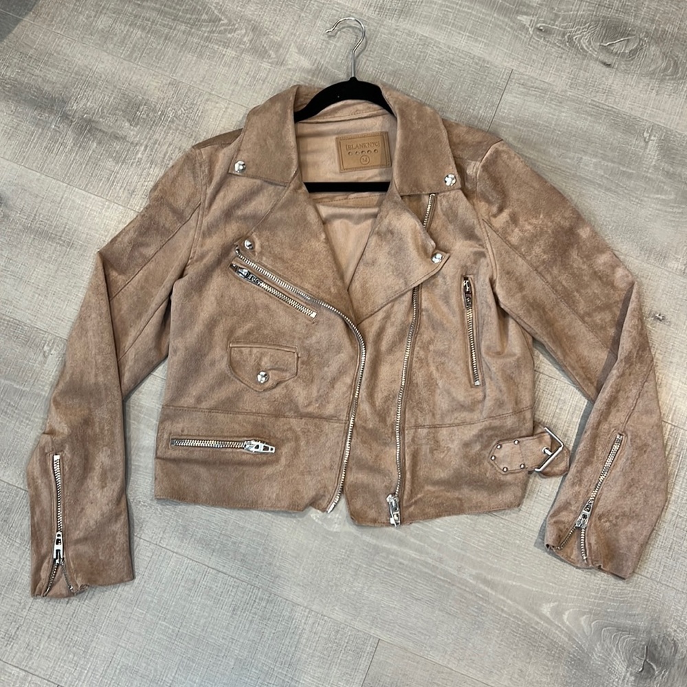 Blanknyc faux suede moto jacket
